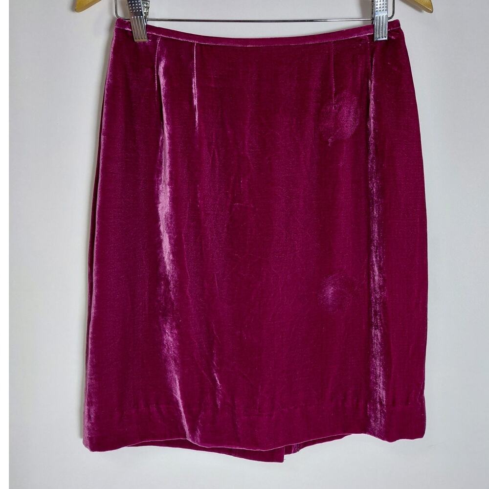 Albert Nipon Rayon Silk Blend Skirt Pink Solid Lined Women Size 4